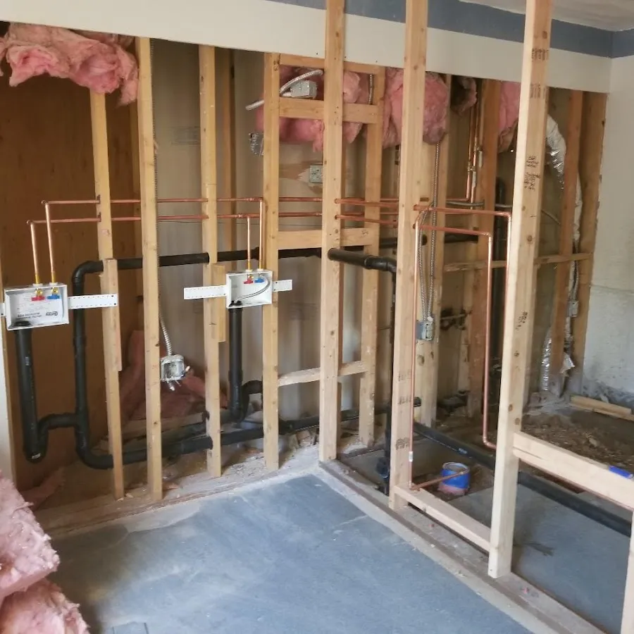Copper pipe rough-in and plumbing installation in Escondido